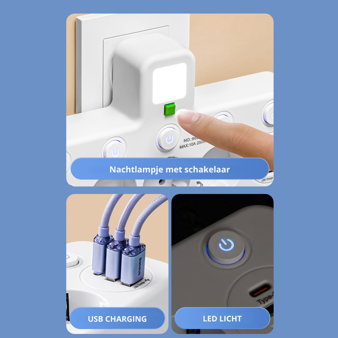 Stekkerdoos met Uitschakelbare Stopcontacten