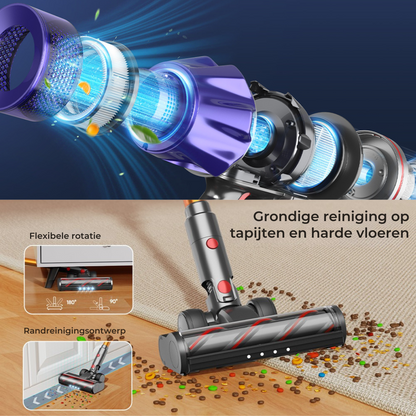 AeroClean V7 - Draadloze Stofzuiger met Kracht en Precisie