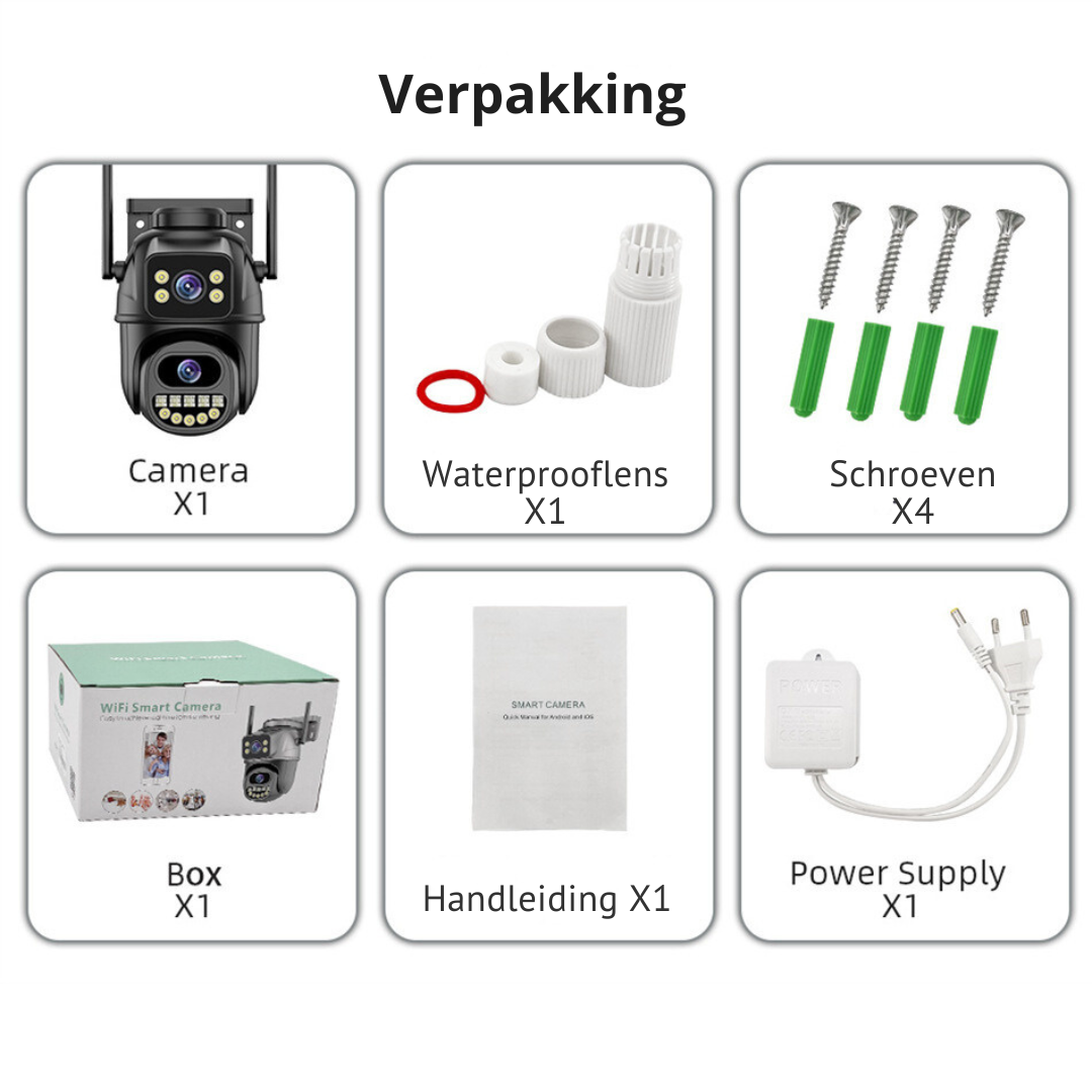 Draadloze 6MP Beveiligingscamera met AI en Zoom