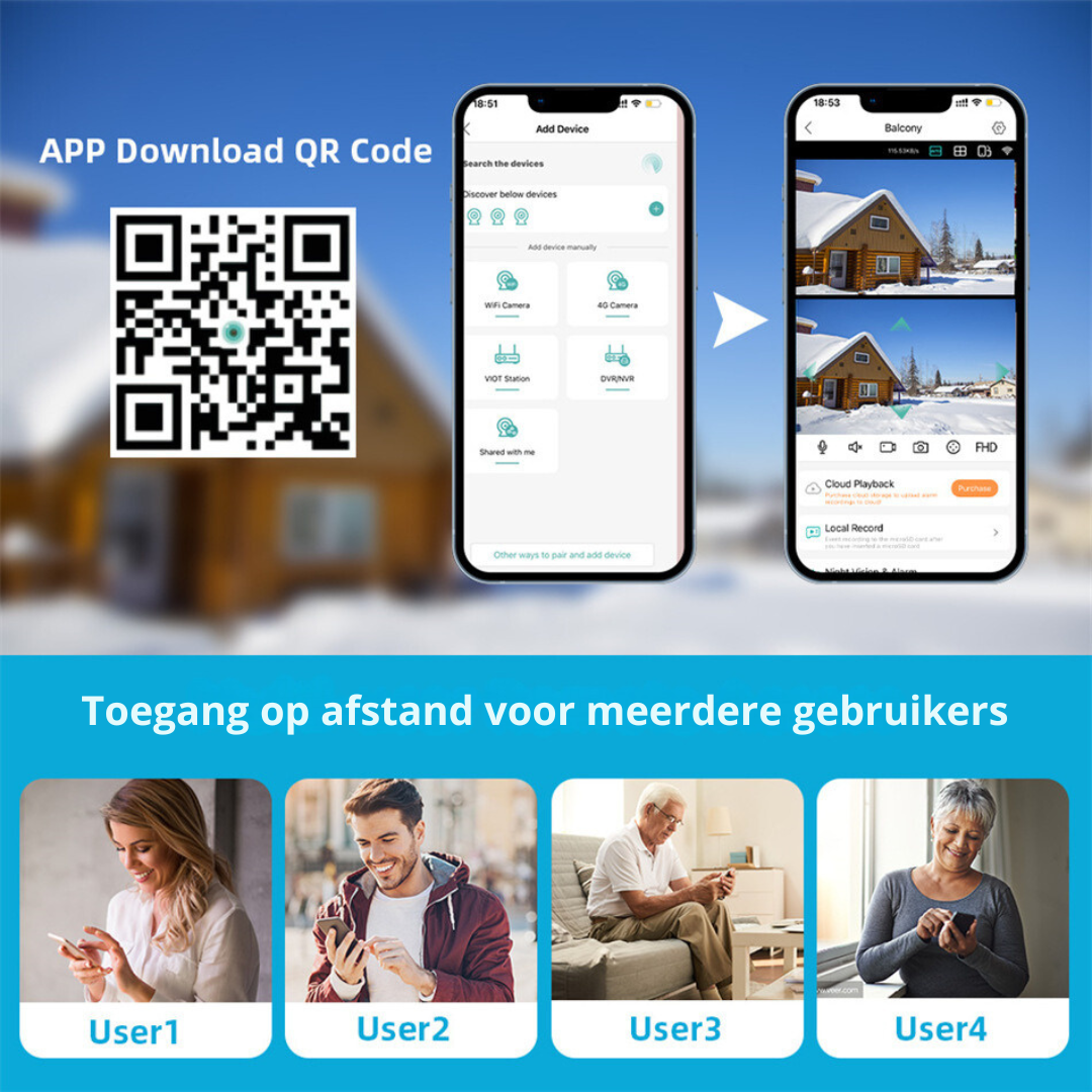 Draadloze 6MP Beveiligingscamera met AI en Zoom