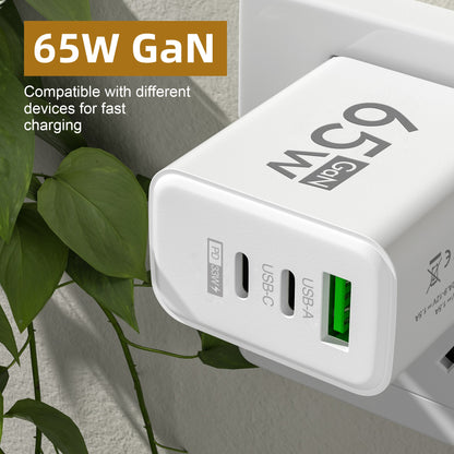 65W Sneloplader met 3 Uitgangen