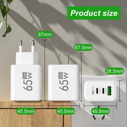 65W Sneloplader met 3 Uitgangen